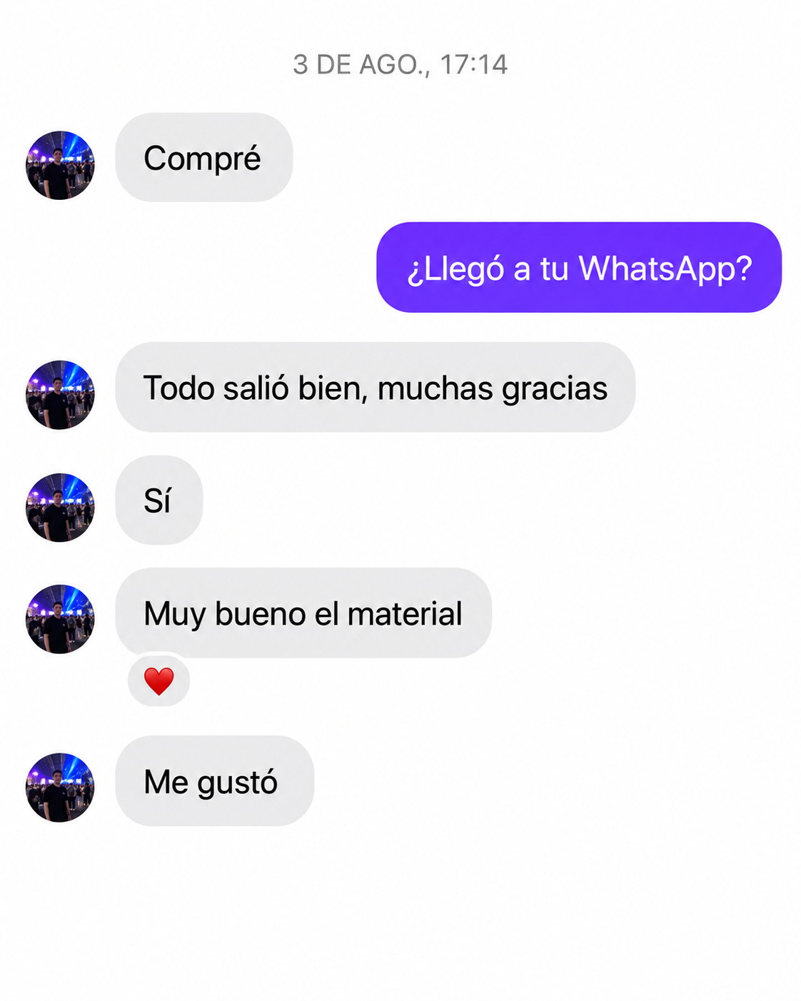 Testimonio 3: traducción al español proporcionada por el responsable del material