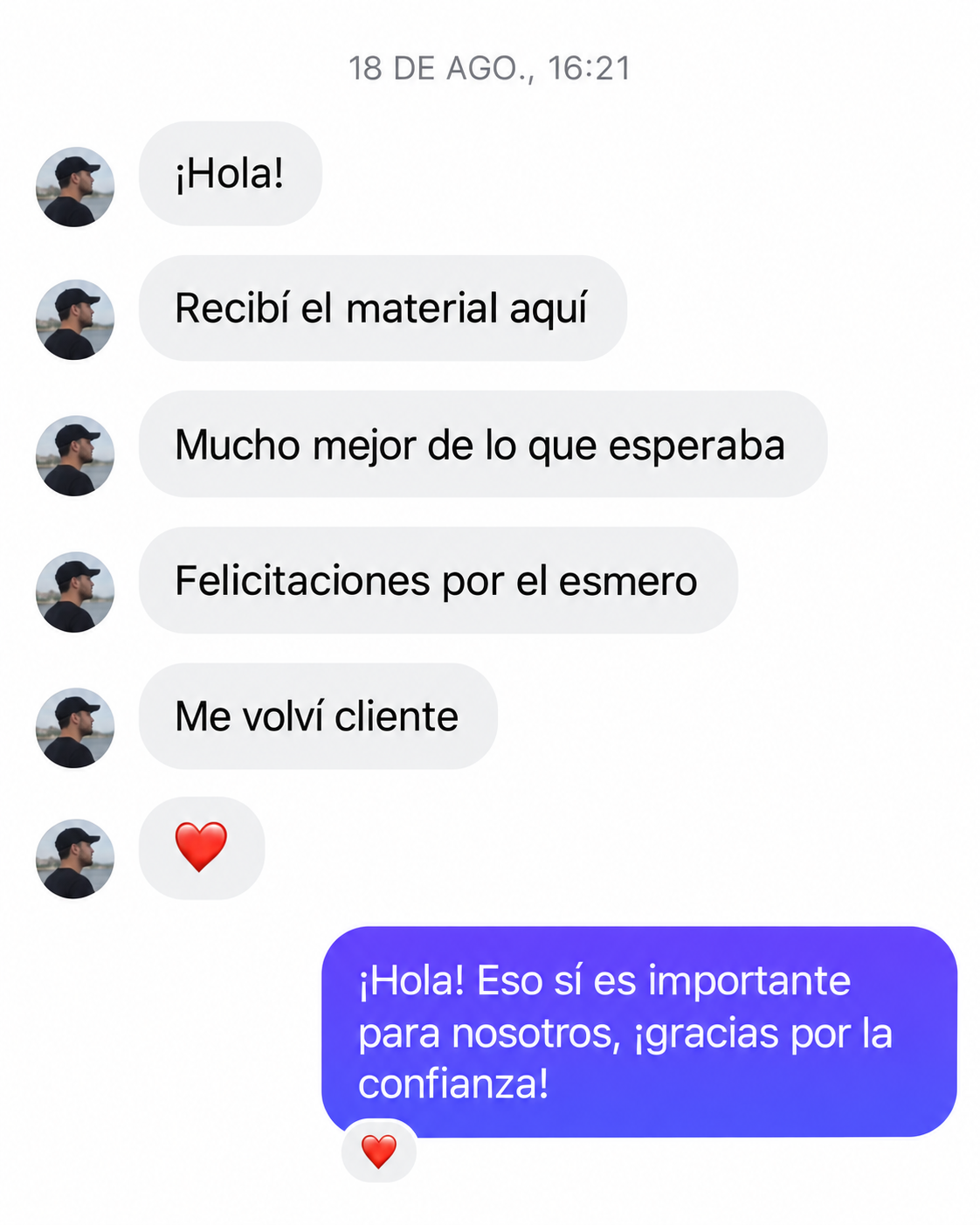 Testimonio 5: traducción al español proporcionada por el responsable del material